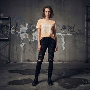 Aéropostale Y2K Unisex Peach Graphic T-Shirt Size S/P NWT